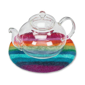 FELT TRIVET | RAINBOW STRIPE 8"D-Home-ABBOTT-Coriander