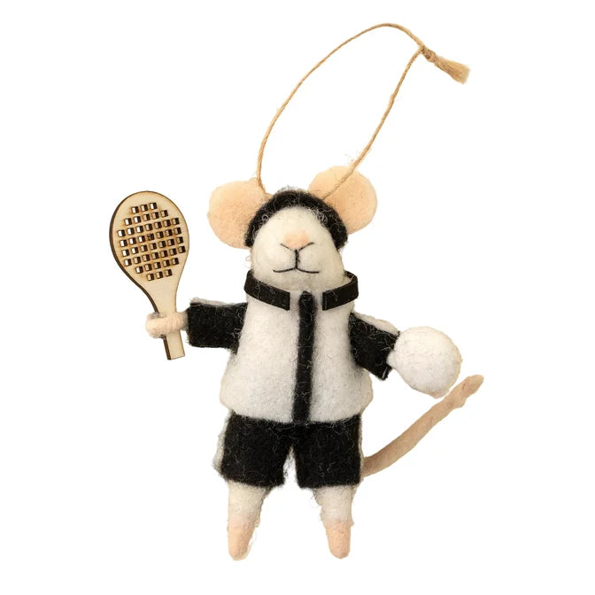 FELTED MOUSE ORAMENT | PICKLE BALL PERCY-Home-INDABA TRADING-Coriander