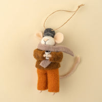 FELTED MOUSE ORNAMENT | CAPPUCCINO CARL-Home-INDABA TRADING-Coriander