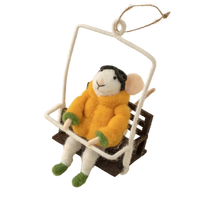 FELTED MOUSE ORNAMENT | CHAIRLIFT CHARLIE-Home-INDABA TRADING-Coriander