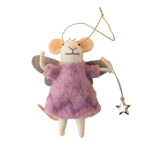 FELTED MOUSE ORNAMENT | FAIRYTALE FLORENCE-Home-INDABA TRADING-Coriander