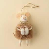 FELTED MOUSE ORNAMENT | GLORIA GIFTING-Home-INDABA TRADING-Coriander