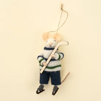 FELTED MOUSE ORNAMENT | HOCKEY HAL-Home-INDABA TRADING-Coriander