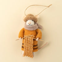 FELTED MOUSE ORNAMENT | KNIT NELLIE-Home-INDABA TRADING-Coriander