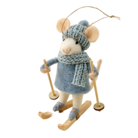 FELTED MOUSE ORNAMENT | PEAK PIPER-Home-INDABA TRADING-Coriander
