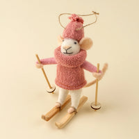 FELTED MOUSE ORNAMENT | POWDER PENNY-Home-INDABA TRADING-Coriander