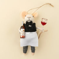 FELTED MOUSE ORNAMENT | SOMMELIER SAM-Home-INDABA TRADING-Coriander