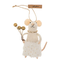 FELTED MOUSE ORNAMENT | WINTRY WINNIE-Home-INDABA TRADING-Coriander