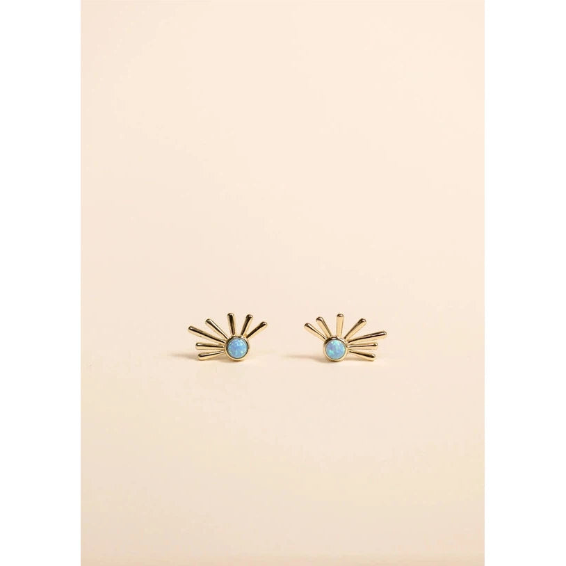 FIRE OPAL SUN RAY STUDS-Earrings-JAX KELLY-Coriander