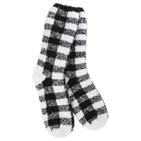 FIRESIDE COZY CREW SOCKS | BLACK/WHITE-Socks & Footwear-WORLD'S SOFTEST-Coriander