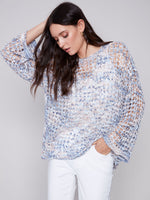 FISHNET CROCHET SWEATER-Jackets & Sweaters-CHARLIE B-XSMALL-LOTUS-Coriander