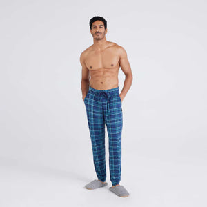 FLANNEL PLAID SNOOZE PANT | DARK DENIM-Pant-SAXX-SMALL-FLANNEL PLAID DENIM-Coriander