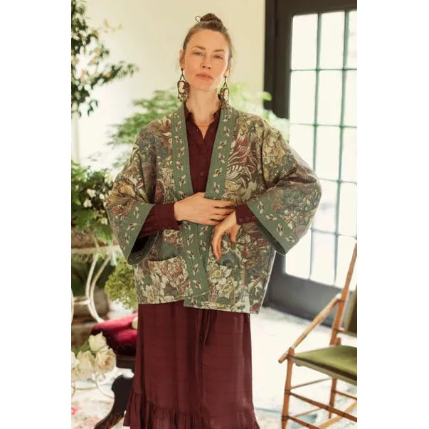 FLEECE COTTAGE CARDI KIMONO | LOVE GROWS WILD-Jackets & Sweaters-MARKET OF STARS-Coriander