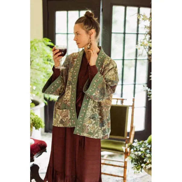 FLEECE COTTAGE CARDI KIMONO | LOVE GROWS WILD-Jackets & Sweaters-MARKET OF STARS-Coriander