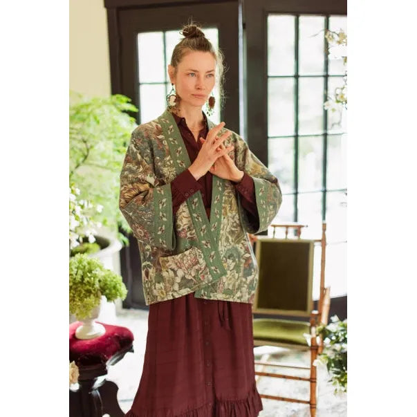 FLEECE COTTAGE CARDI KIMONO | LOVE GROWS WILD-Jackets & Sweaters-MARKET OF STARS-Coriander