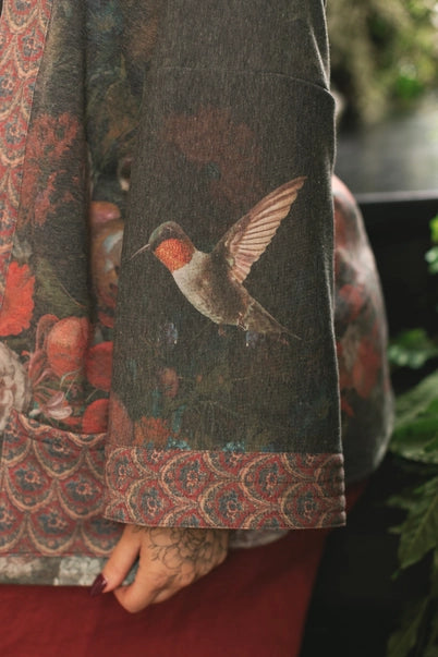 FLEECE COTTAGE CARDIGAN KIMONO JACKET | FLIGHT of FANCY-Jackets & Sweaters-MARKET OF STARS-Coriander