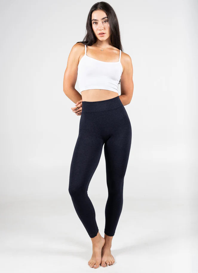 FLEECE-LINED LEGGINGS-Leggings-CEST MOI-ONE SIZE-HEATHER NAVY-Coriander