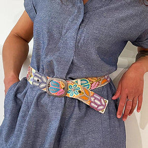 FOLKLORICA BELT | FLORAL CREAM-Accessories-JENNY KRAUSS-Coriander
