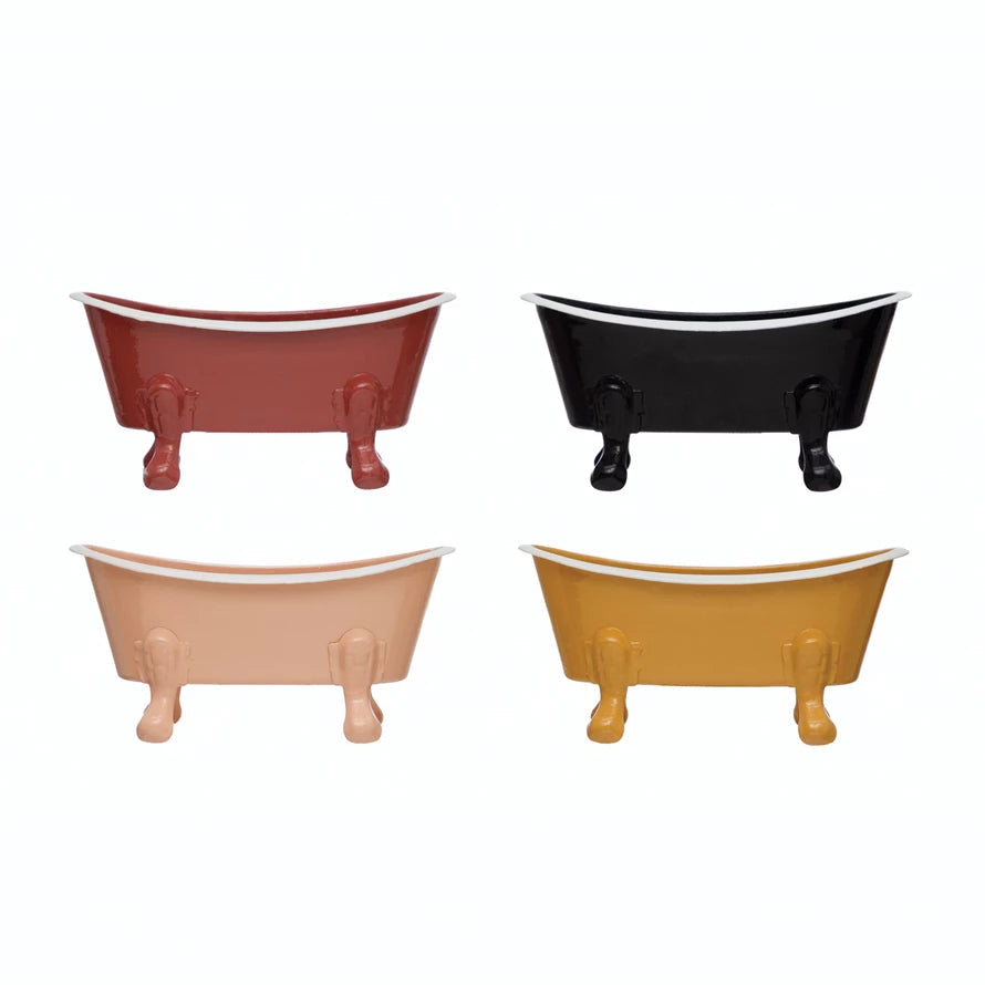 FOOTED TUB SOAP DISH-Home-CREATIVE COOP-Coriander
