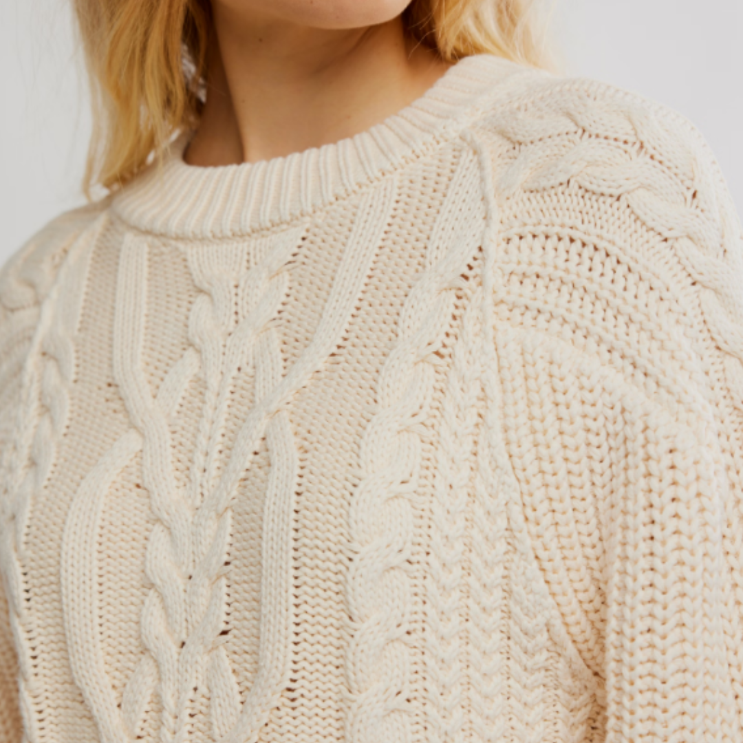 FRANKIE CABLE SWEATER-Jackets & Sweaters-FREE PEOPLE-Coriander