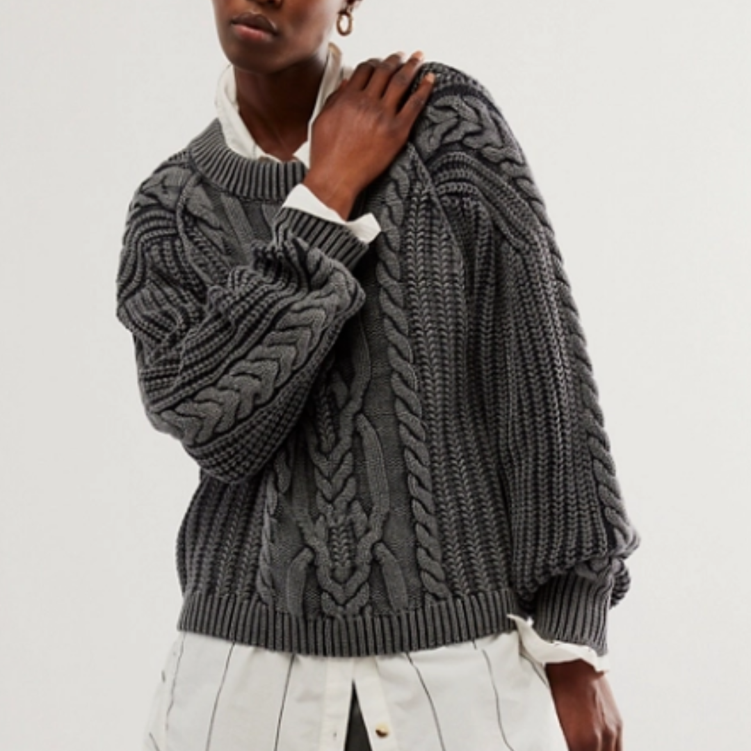 FRANKIE CABLE SWEATER-Jackets & Sweaters-FREE PEOPLE-XSMALL-BLACK-Coriander