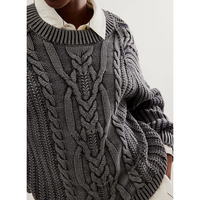 FRANKIE CABLE SWEATER-Jackets & Sweaters-FREE PEOPLE-XSMALL-Black-Coriander