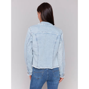 FRINGE DENIM JACKET-Jackets & Sweaters-CHARLIE B-Coriander