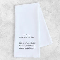 FUN HOT MESS TEA TOWEL-Home Decor-DEV D & CO-Coriander