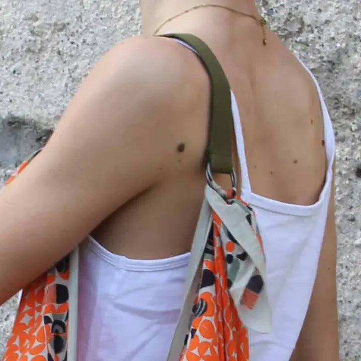 FUROSHIKI SCARF STRAP | GREY-Scarves & Wraps-LES BELLES VAGABONDES-Coriander