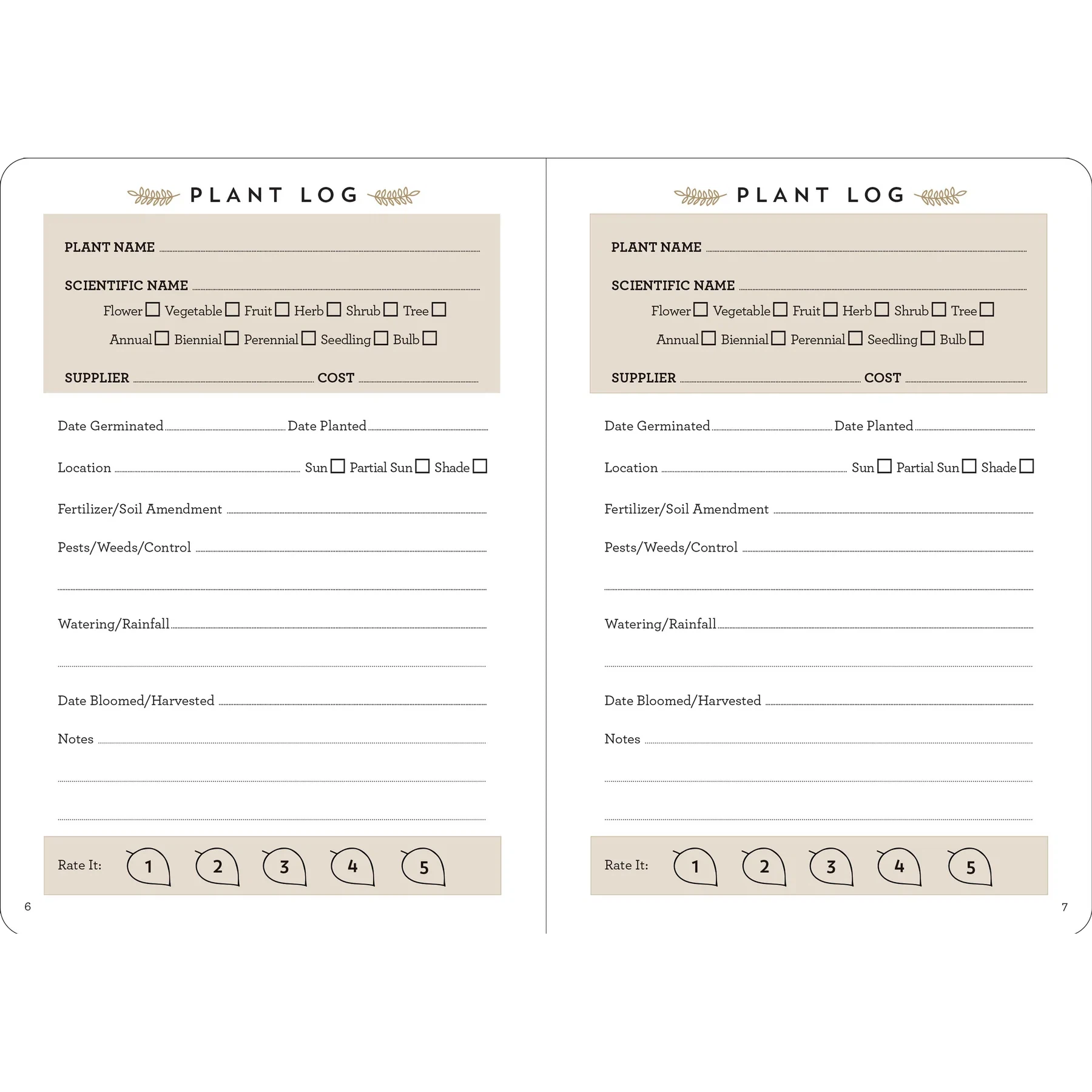 GARDENER'S LOGBOOK-Books & Stationery-PETER PAUPER PRESS-Coriander