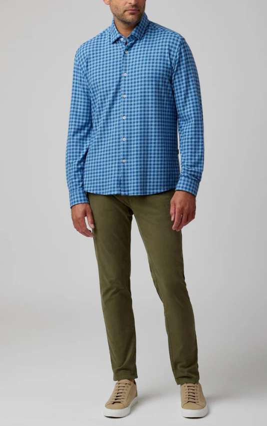 GINGHAM BRUSHED LONG SLEEVE-Men's Shirt-STONE ROSE-Coriander