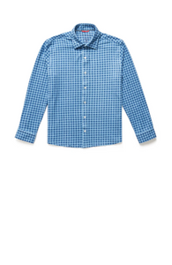 GINGHAM BRUSHED LONG SLEEVE-Men's Shirt-STONE ROSE-MEDIUM-Blue-Coriander