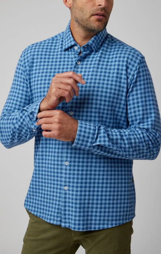 GINGHAM BRUSHED LONG SLEEVE-Men's Shirt-STONE ROSE-Coriander