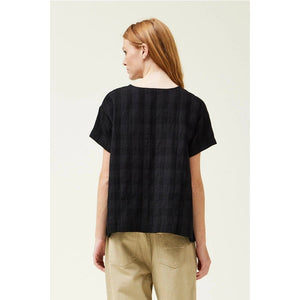 GINGHAM GAUZE BOXY BLOUSE-Tops-GRADE AND GATHER-Coriander