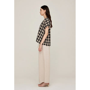 GINGHAM SHELL BLOUSE-Tops-GRADE AND GATHER-Coriander