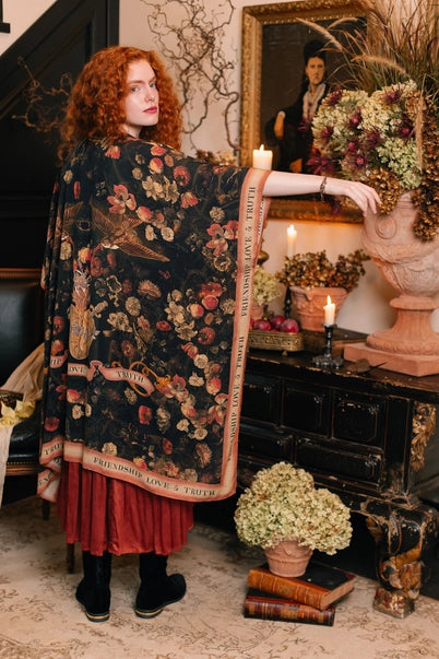 GODDESS STARDUSTER KIMONO | HEART of GOLD with SACRED HEART-Jackets & Sweaters-MARKET OF STARS-Coriander