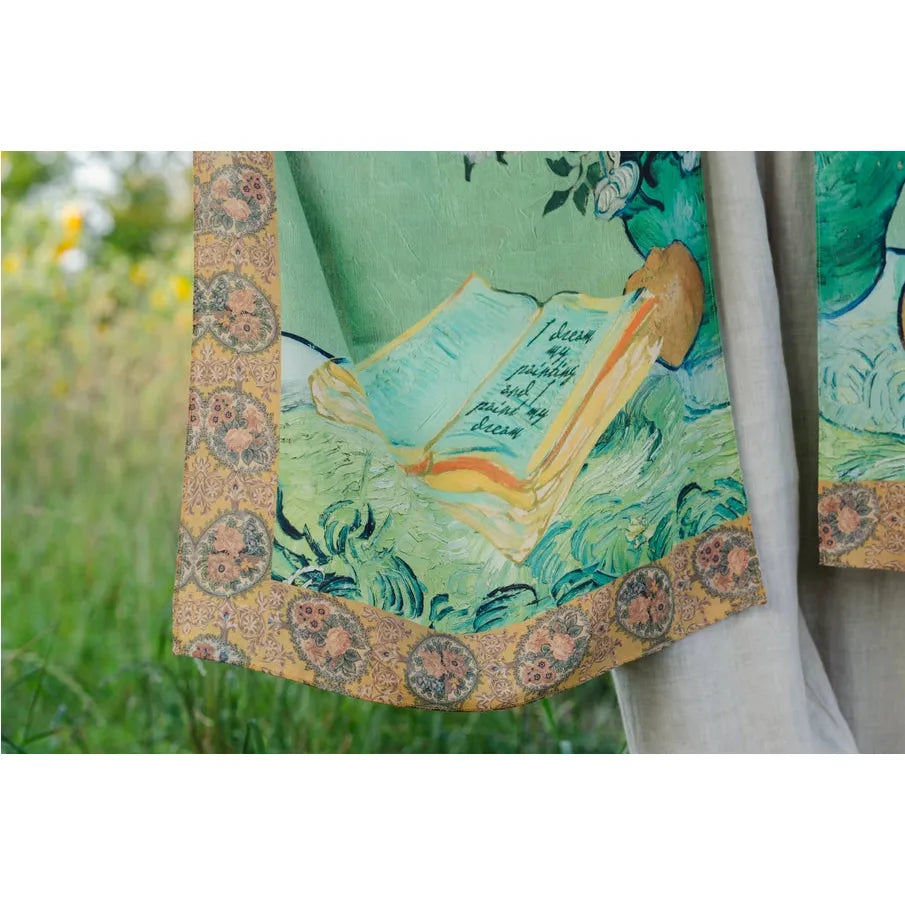 GODDESS STARDUSTER KIMONO | I PAINT MY DREAM, VAN GOGH-Scarves & Wraps-MARKET OF STARS-Coriander