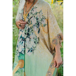 GODDESS STARDUSTER KIMONO | I PAINT MY DREAM, VAN GOGH-Scarves & Wraps-MARKET OF STARS-Coriander