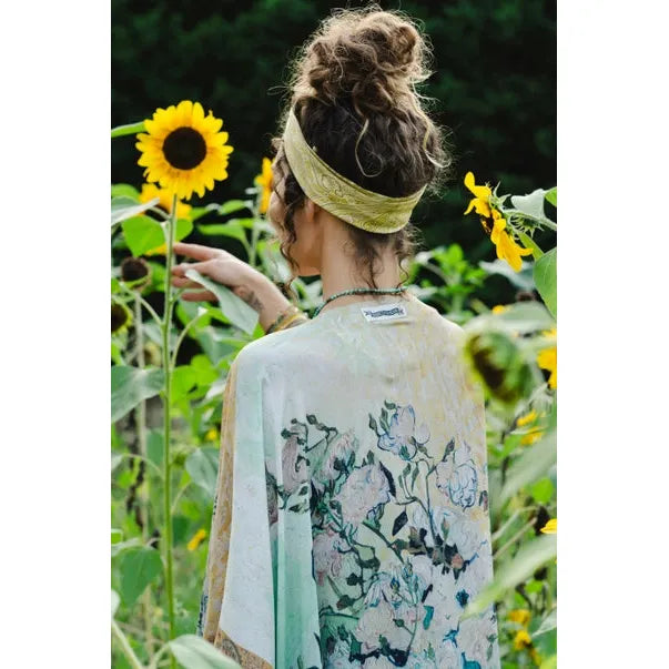 GODDESS STARDUSTER KIMONO | I PAINT MY DREAM, VAN GOGH-Scarves & Wraps-MARKET OF STARS-Coriander
