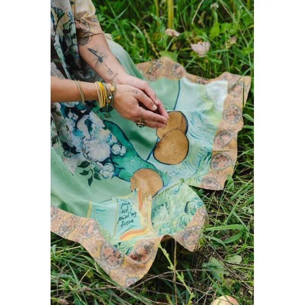 GODDESS STARDUSTER KIMONO | I PAINT MY DREAM, VAN GOGH-Scarves & Wraps-MARKET OF STARS-Coriander