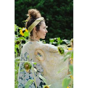 GODDESS STARDUSTER KIMONO | I PAINT MY DREAM, VAN GOGH-Scarves & Wraps-MARKET OF STARS-Coriander