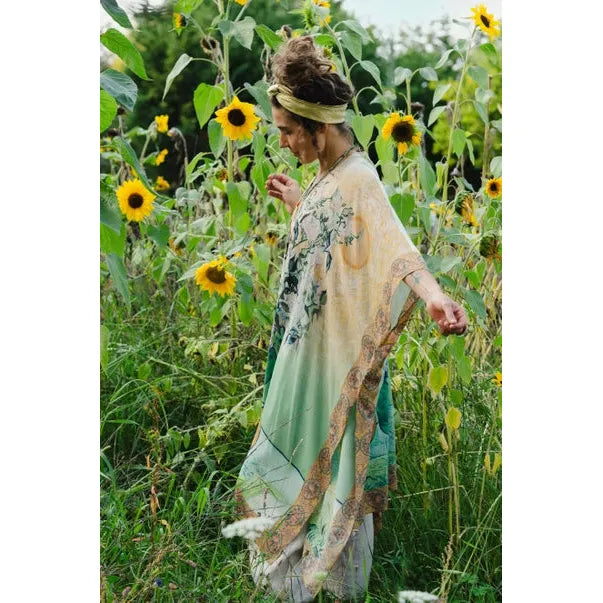 GODDESS STARDUSTER KIMONO | I PAINT MY DREAM, VAN GOGH-Scarves & Wraps-MARKET OF STARS-Coriander