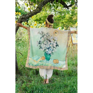 GODDESS STARDUSTER KIMONO | I PAINT MY DREAM, VAN GOGH-Scarves & Wraps-MARKET OF STARS-Coriander