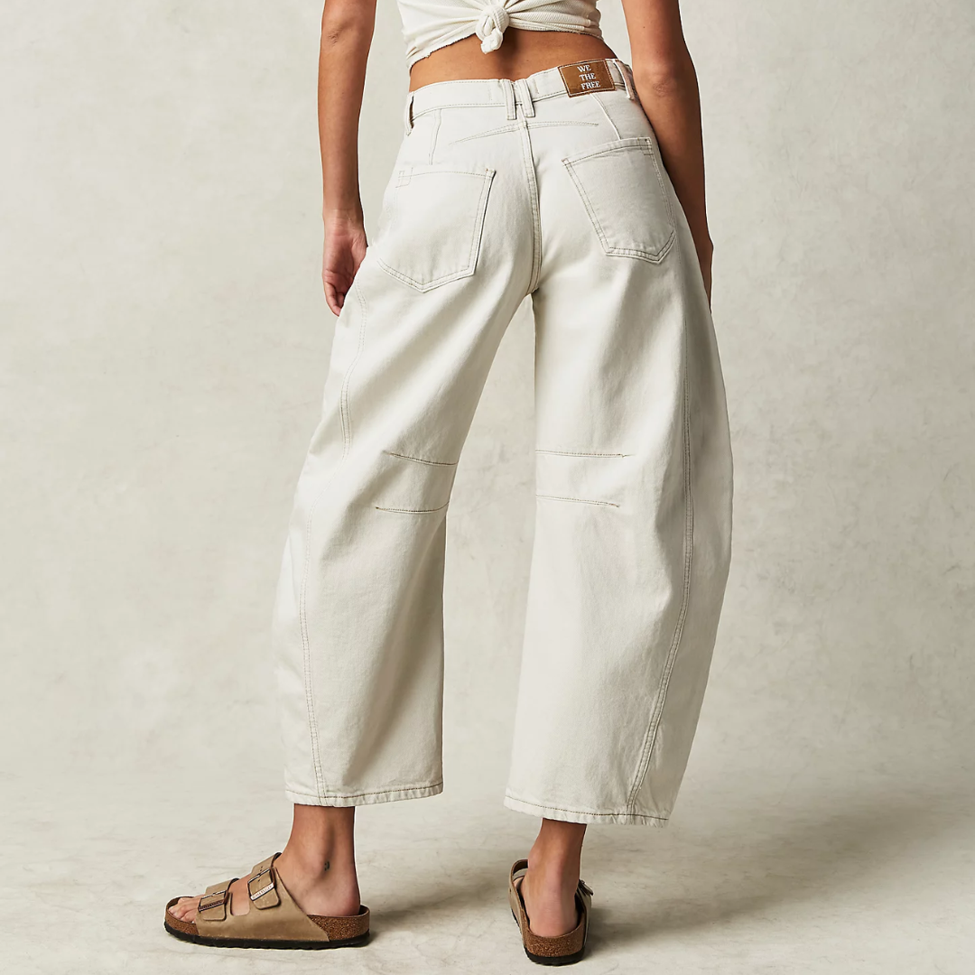 GOOD LUCK MID RISE BARREL | MILK-Denim-FREE PEOPLE-Coriander