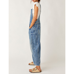 GOOD LUCK OVERALLS-Denim-FREE PEOPLE-Coriander