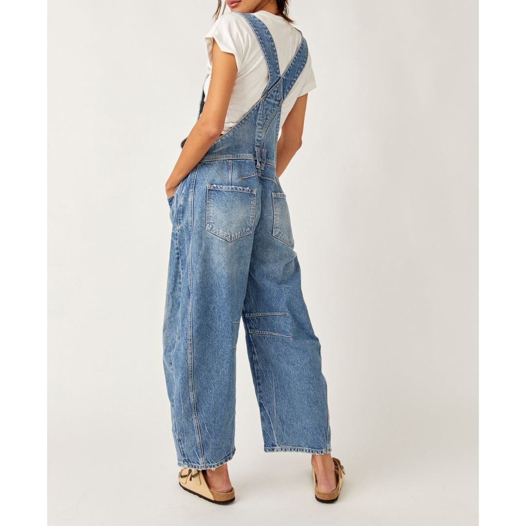 GOOD LUCK OVERALLS-Denim-FREE PEOPLE-Coriander