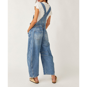 GOOD LUCK OVERALLS-Denim-FREE PEOPLE-Coriander