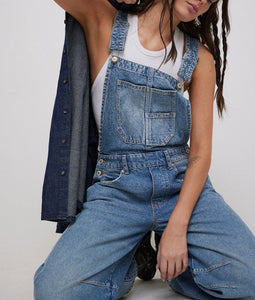 GOOD LUCK OVERALLS | ULTRA LIGHT BEAM-Denim-FREE PEOPLE-Coriander