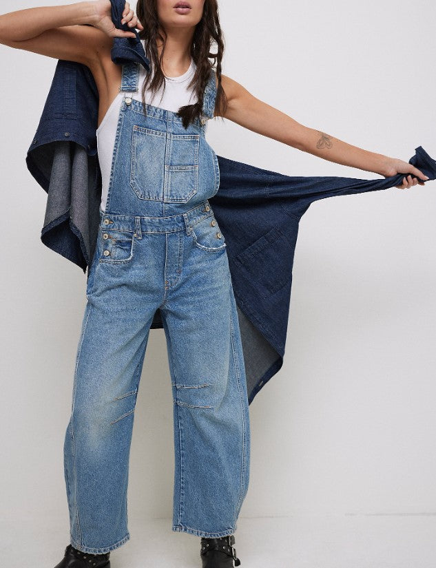 GOOD LUCK OVERALLS | ULTRA LIGHT BEAM-Denim-FREE PEOPLE-Coriander