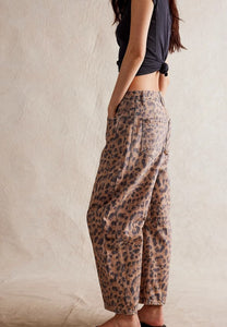 GOOD LUCK PRINTED BARREL JEANS-Denim-FREE PEOPLE-Coriander